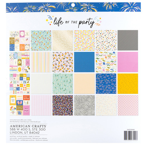 American Crafts Double-Sided Paper Pad 12"X12" 24/Pkg-Gold Foil, Life Of The Party - 34025848