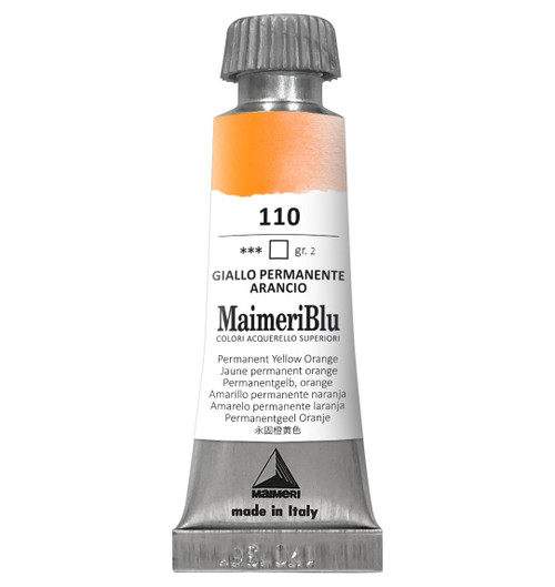 MaimeriBlu Superior Watercolor Paint 12ml-Permanent Yellow Orange 5A0029RM-1GD5G - 8032810006271
