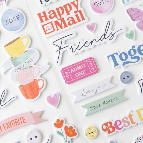 3 Pack - American Crafts Rainbow Avenue Thickers Stickers 50/Pkg-Phrases - 34025883