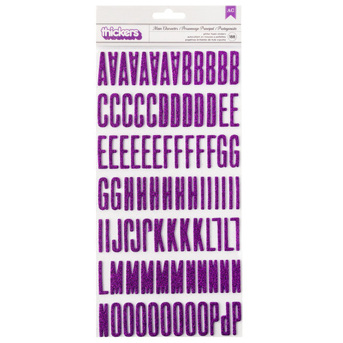 3 Pack - Shimelle Main Character Energy Thickers Stickers 188/Pkg-Alpha Purple Glitter - SHMCE114 - 765468045498
