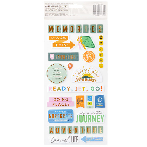 3 Pack - American Crafts Coast-to-Coast Thickers Stickers 89/Pkg-Phrase - 34025931 3 Pack - American Crafts Coast-to-Coast Thickers Stickers 89/Pkg-Phrase - 34025931