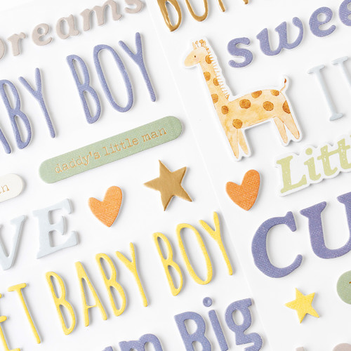 3 Pack - American Crafts Hello Little Boy Thickers Stickers 136/Pkg-Phrase - 34030018 3 Pack - American Crafts Hello Little Boy Thickers Stickers 136/Pkg-Phrase - 34030018