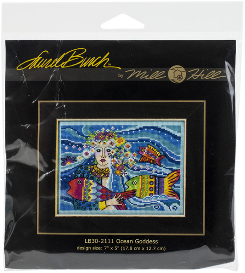 Mill Hill/Laurel Burch Counted Cross Stitch Kit 7"X5"-Ocean Goddess (14 Count) - LB302111 - 098063005636