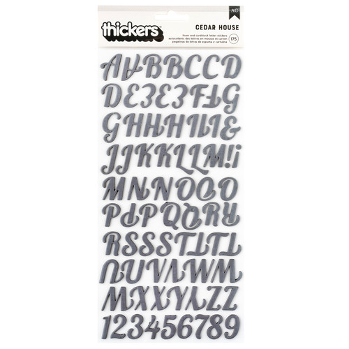 3 Pack - American Crafts Cedar House Thickers Stickers 175/Pkg-Alpha, Puffy - 34030339 - 765468083377