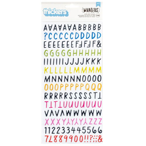 3 Pack - American Crafts Whatevs Thickers Stickers 338/Pkg-Alpha, Glossy - 34030586 - 765468072517