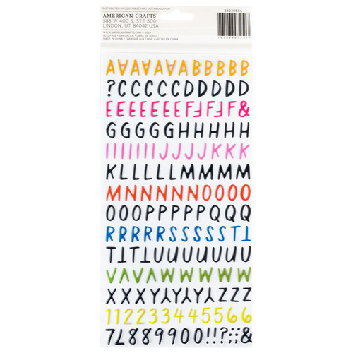 3 Pack - American Crafts Whatevs Thickers Stickers 338/Pkg-Alpha, Glossy - 34030586 3 Pack - American Crafts Whatevs Thickers Stickers 338/Pkg-Alpha, Glossy - 34030586