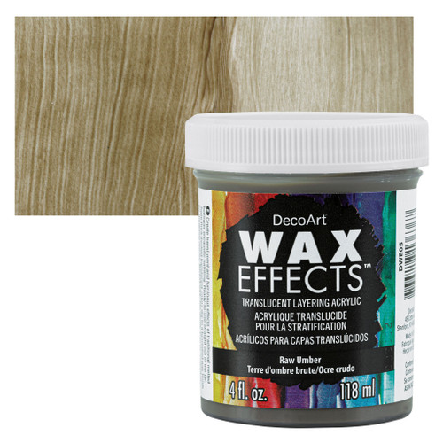 2 Pack DecoArt WaxEffects Acrylic Paint 4oz-Raw Umber DWE-05 - 766218136367