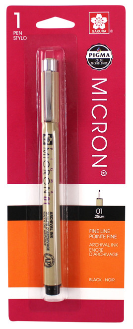 6 Pack - Sakura Pigma Micron Pen 01 .25mm-Black - 30181 - 053482301813