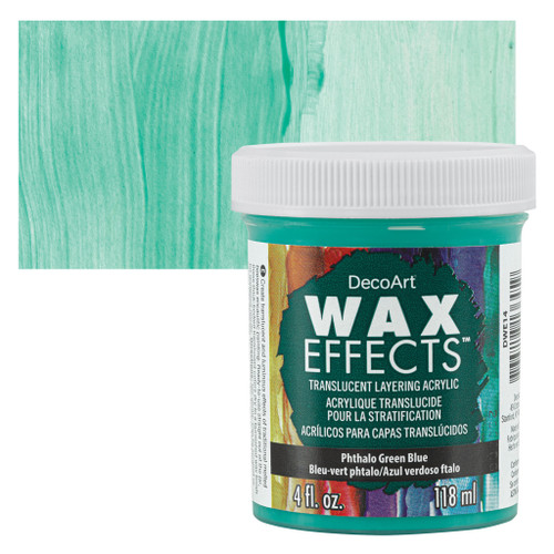 2 Pack DecoArt WaxEffects Acrylic Paint 4oz-Phthalo Green Blue DWE-14 - 766218136459