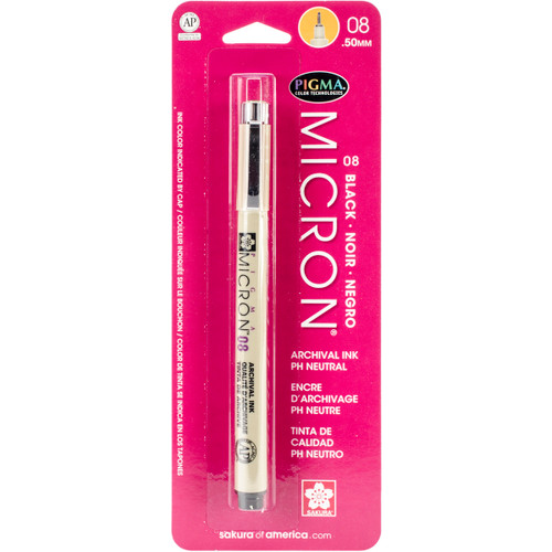 6 Pack - Sakura Pigma Micron Pen 08 .5mm-Black - 30881 - 053482308812