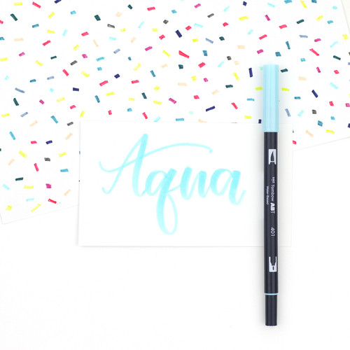 6 Pack - Tombow Dual Brush Marker Open Stock-401 Aqua - DBP-56515