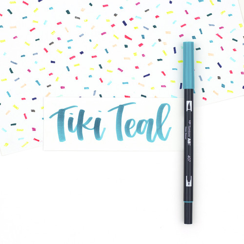 6 Pack Tombow Dual Brush Marker Open Stock-407 Tiki Teal DBP-56542