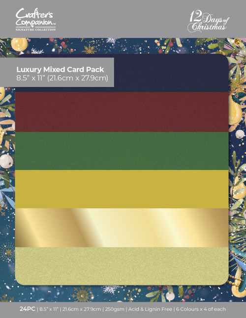 Twelve Days Of Christmas Card Pack 8.5"X11"-Luxury Mixed - LUXMIXUS - 195094096258