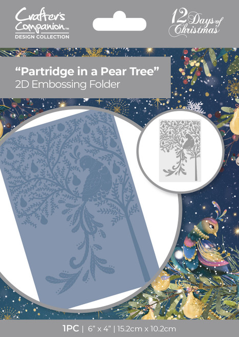 3 Pack Twelve Days Of Christmas 2D Embossing Folder 6"X4"-Partridge In A Pear Tree CEF4PIPT - 195094093134