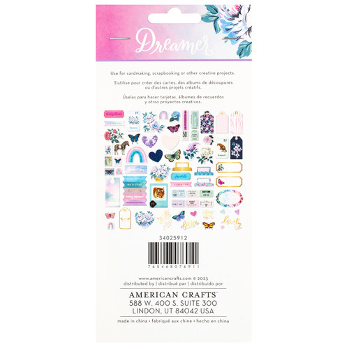 3 Pack - American Crafts Dreamer Ephemera Die-Cuts 60/Pkg-Icons, Gold Foil - 34025912