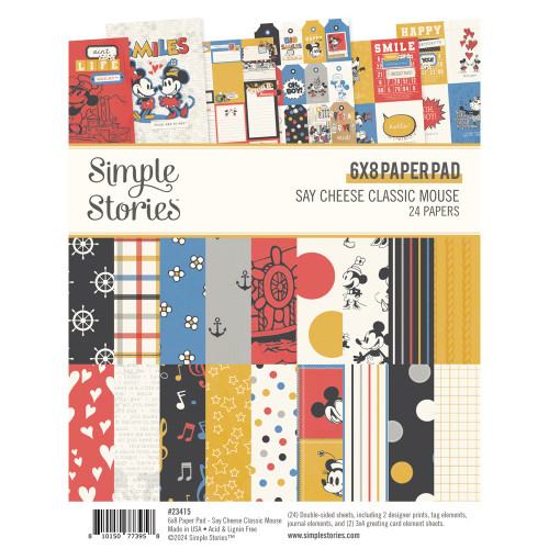 2 Pack - Simple Stories Double-Sided Paper Pad 6"X8" 24/Pkg-Say Cheese Classic Mouse - 5A0029SR-1GD7F - 810150773958