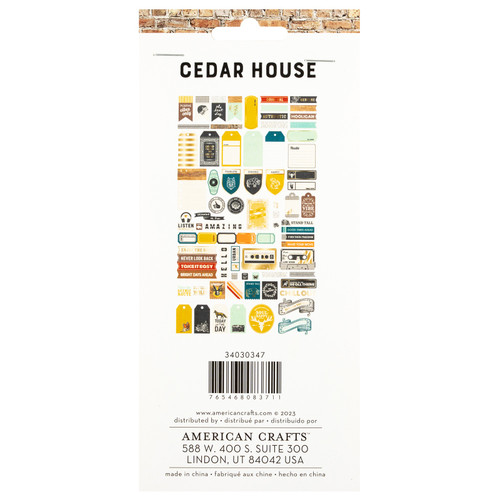 3 Pack - American Crafts Cedar House Ephemera Die-Cuts 70/Pkg-Journaling, Gold Foil - 34030347 3 Pack - American Crafts Cedar House Ephemera Die-Cuts 70/Pkg-Journaling, Gold Foil - 34030347