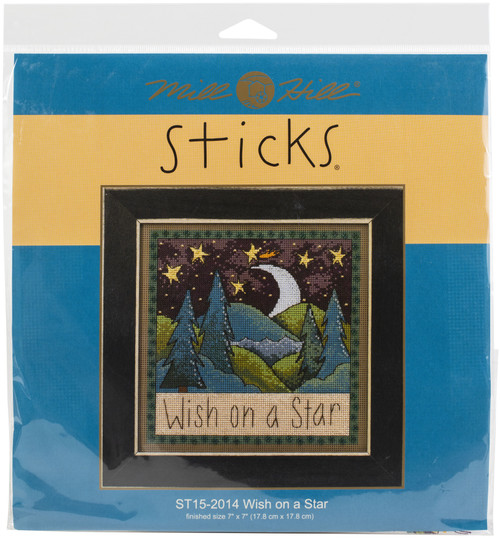 Mill Hill Counted Cross Stitch Kit 7"X7"-Sticks-Wish On A Star (14 Count) ST152014 - 098063012306