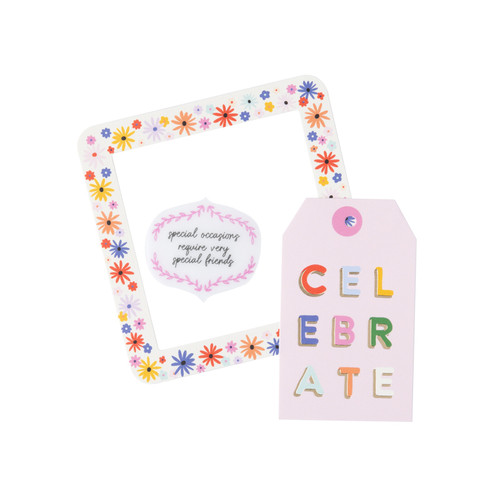 3 Pack American Crafts Life Of The Party Ephemera Die-Cuts 66/Pkg-Frames And Tags, Gold Foil 34025842