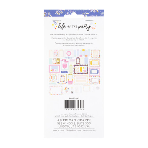 3 Pack American Crafts Life Of The Party Ephemera Die-Cuts 66/Pkg-Frames And Tags, Gold Foil 34025842