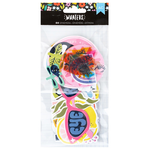 3 Pack - American Crafts Whatevs Ephemera Die-Cuts 60/Pkg-Icons, Black Foil - 34030593 - 765468072616