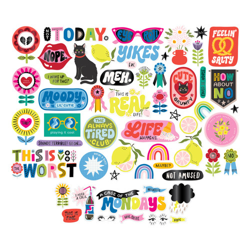 3 Pack - American Crafts Whatevs Ephemera Die-Cuts 60/Pkg-Icons, Black Foil - 34030593
