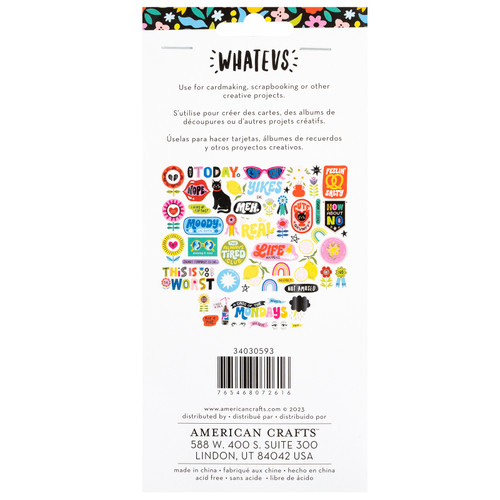 3 Pack - American Crafts Whatevs Ephemera Die-Cuts 60/Pkg-Icons, Black Foil - 34030593 3 Pack - American Crafts Whatevs Ephemera Die-Cuts 60/Pkg-Icons, Black Foil - 34030593