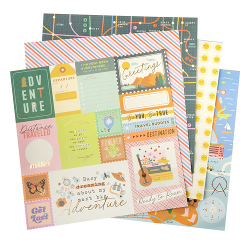 American Crafts Double-Sided Paper Pad 12"X12" 24/Pkg-Gold Foil, Coast-to-Coast - 34025928 American Crafts Double-Sided Paper Pad 12"X12" 24/Pkg-Gold Foil, Coast-to-Coast - 34025928