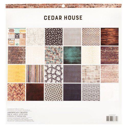 American Crafts Double-Sided Paper Pad 12"X12" 24/Pkg-Gold Foil, Cedar House - 34030337 American Crafts Double-Sided Paper Pad 12"X12" 24/Pkg-Gold Foil, Cedar House - 34030337