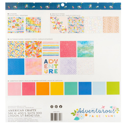 Paige Evans Adventurous Project Pad 12"X12"-24 Sheets - 5A003FXR-G18SP Paige Evans Adventurous Project Pad 12"X12"-24 Sheets - 5A003FXR-G18SP