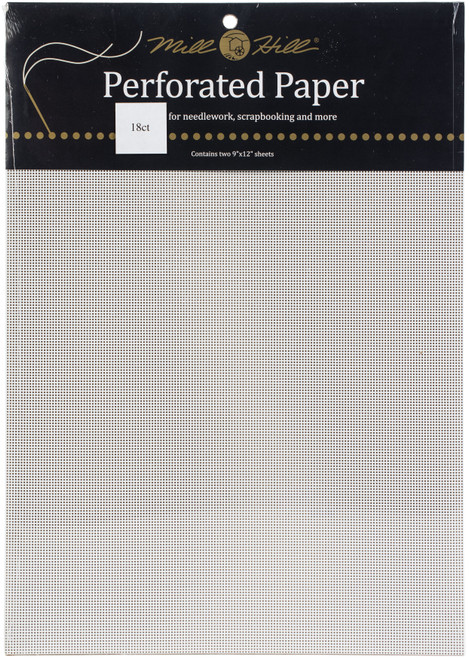 3 Pack - Mill Hill Perforated Paper 18 Count 9"X12" 2/Pkg-White - PP181 - 842112144230