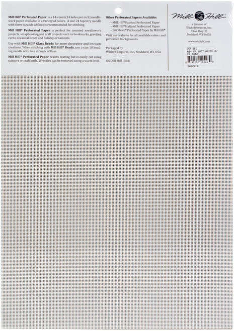 3 Pack - Mill Hill Perforated Paper 18 Count 9"X12" 2/Pkg-White - PP181 3 Pack - Mill Hill Perforated Paper 18 Count 9"X12" 2/Pkg-White - PP181