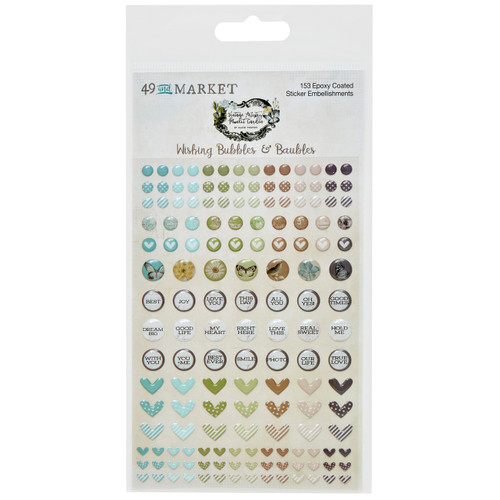 3 Pack - 49 And Market Vintage Artistry Moonlit Garden Stickers-Wishing Bubble & Baubles - VMG25729 - 786724925729