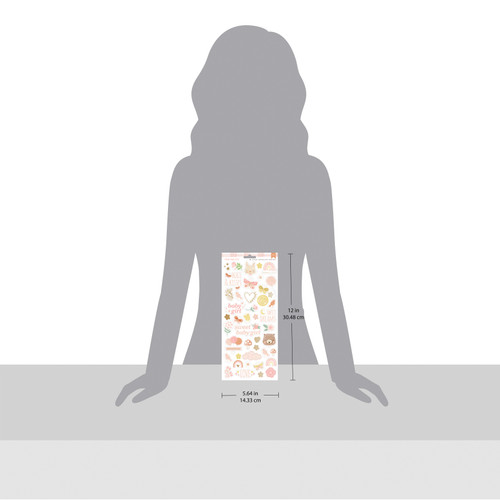 3 Pack - American Crafts Cardstock Stickers 6"X12" 91/Pkg-Hello Little Girl - 34030040 3 Pack - American Crafts Cardstock Stickers 6"X12" 91/Pkg-Hello Little Girl - 34030040