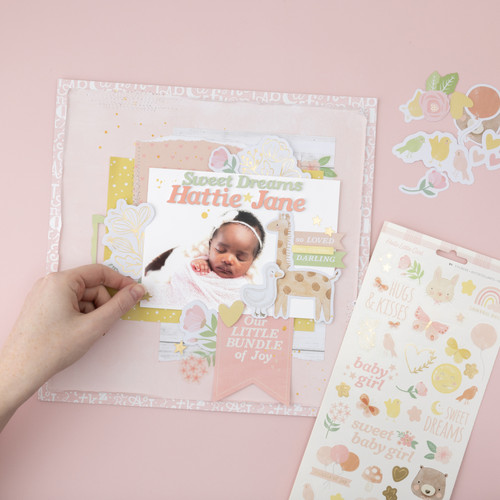 3 Pack - American Crafts Cardstock Stickers 6"X12" 91/Pkg-Hello Little Girl - 34030040 3 Pack - American Crafts Cardstock Stickers 6"X12" 91/Pkg-Hello Little Girl - 34030040