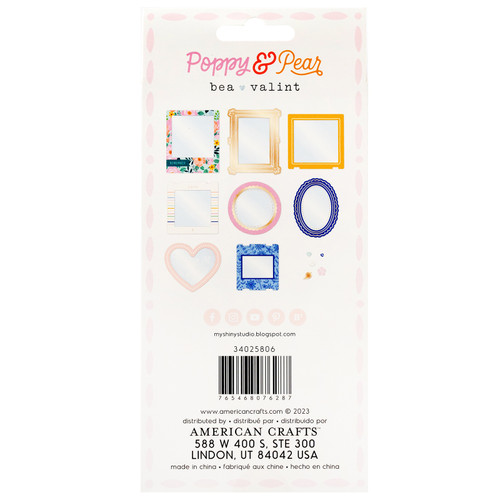 3 Pack American Crafts Poppy And Pear Shaker Frames 9/Pkg-Gold Foil 34025806