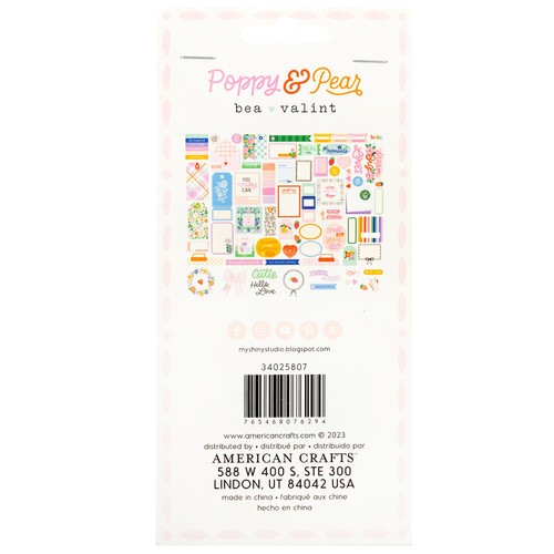 3 Pack - American Crafts Poppy And Pear Ephemera Die-Cuts 72/Pkg-Journaling - 34025807 3 Pack - American Crafts Poppy And Pear Ephemera Die-Cuts 72/Pkg-Journaling - 34025807