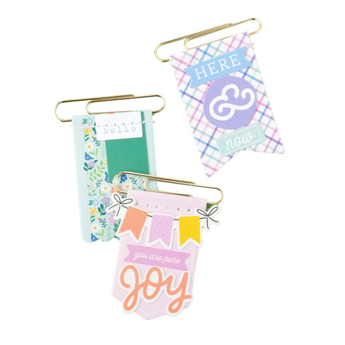 3 Pack - American Crafts Poppy And Pear Paperclip Flags 6/Pkg-Gold Foil - 34025810