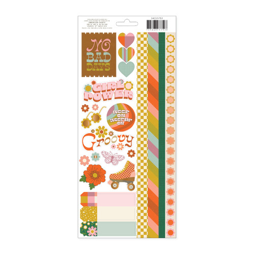 3 Pack - Jen Hadfield Groovy Darlin' Cardstock Stickers 6"X12"-65 Pieces - A500263Y-G18YY 3 Pack - Jen Hadfield Groovy Darlin' Cardstock Stickers 6"X12"-65 Pieces - A500263Y-G18YY