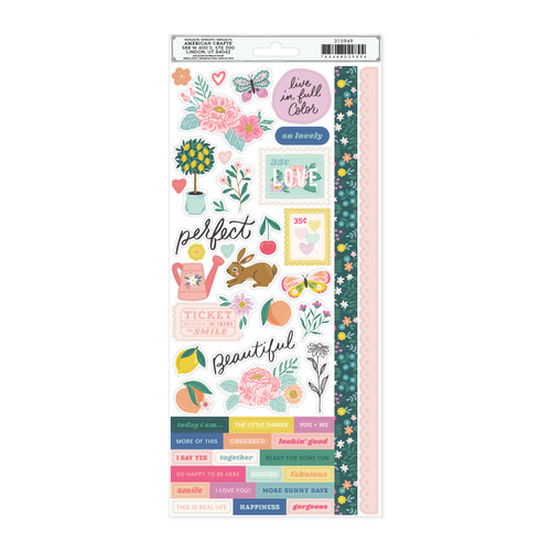 3 Pack - Bea Valint Sketchbook Cardstock Stickers 6"X12"-93 Pieces - A500264K-G18ZX