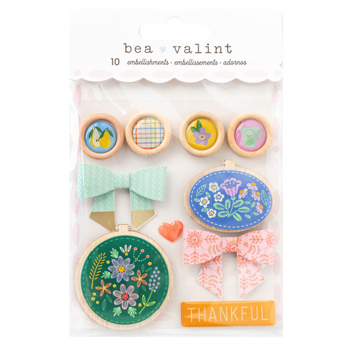 3 Pack - American Crafts Poppy And Pear Embellishment Kit-10/Pkg - 34025813 - 765468076355