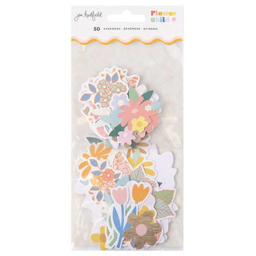 3 Pack - Jen Hadfield Flower Child Ephemera Cardstock Die-Cuts-50/Pkg - JH014155 - 765468043999