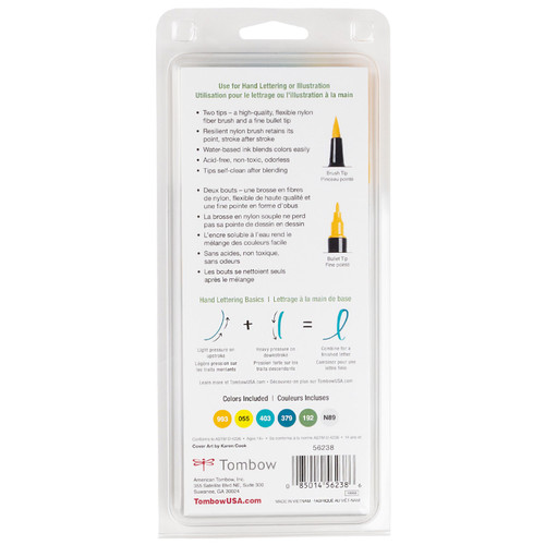 Tombow Dual Brush Markers 6/Pkg-Lemon Squeezy DBP6-56238