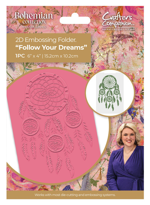 3 Pack - Sara Signature Bohemian 2D Embossing Folder-Follow Your Dreams - EF4FYDR - 195094089298