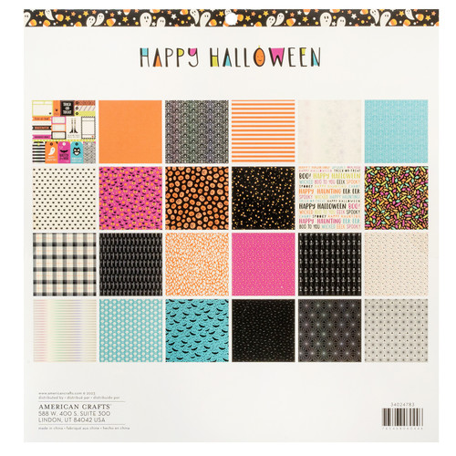 American Crafts Single-Sided Paper Pad 12"X12" 24/Pkg-Happy Halloween Holographic Foil ACHH4783
