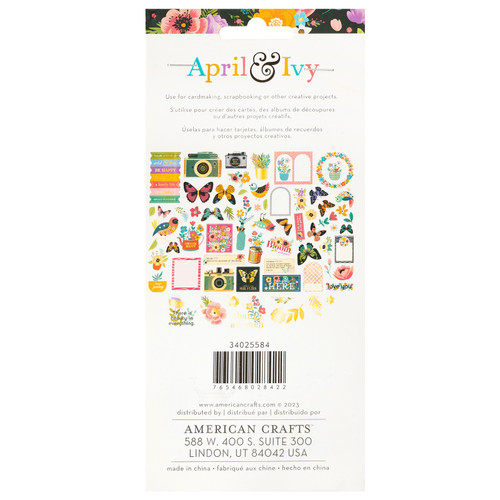 3 Pack - American Crafts April And Ivy Ephemera Die-Cuts 66/Pkg-Icons, Gold Foil - 34025584