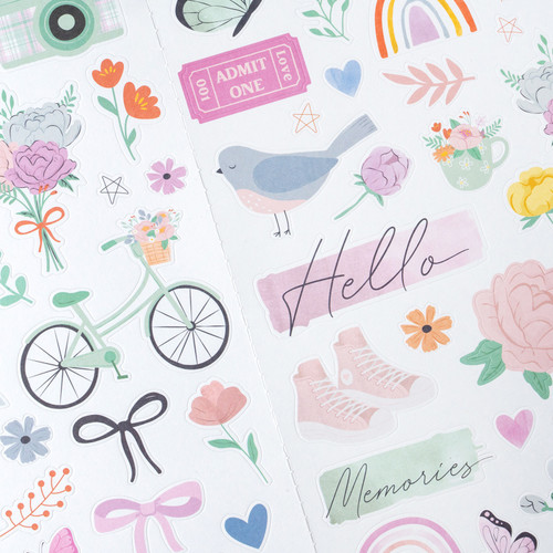 3 Pack - American Crafts Cardstock Stickers 6"X12" 100/Pkg-Rainbow Avenue - 34025874