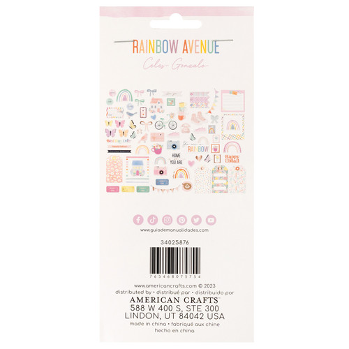 3 Pack American Crafts Rainbow Avenue Ephemera Die-Cuts 70/Pkg-Icons, Rose Gold 34025876