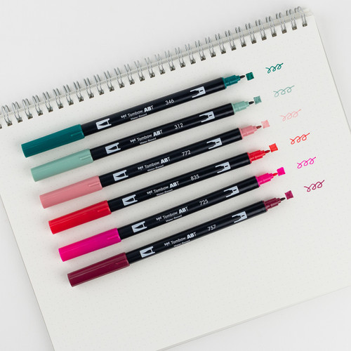 Tombow Dual Brush Markers 6/Pkg-Very Berry DBP6-56237