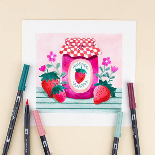 Tombow Dual Brush Markers 6/Pkg-Very Berry DBP6-56237
